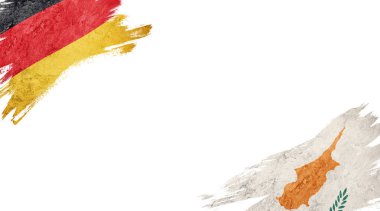 Beyaz Arkaplanda Almanya ve Kıbrıs Bayrakları